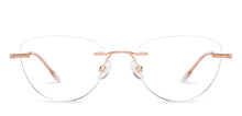 Load image into Gallery viewer, Gold Cat Eye Rimless Women Eyeglasses by Vincent Chase-229632