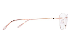Gold Cat Eye Rimless Women Eyeglasses by Vincent Chase-229632
