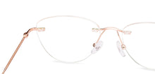 Load image into Gallery viewer, Gold Cat Eye Rimless Women Eyeglasses by Vincent Chase-229632