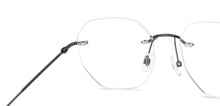 Load image into Gallery viewer, Gunmetal Geometric Rimless Unisex Eyeglasses by Vincent Chase Online-220973