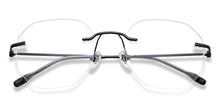 Load image into Gallery viewer, Gunmetal Geometric Rimless Unisex Eyeglasses by Vincent Chase Online-220973