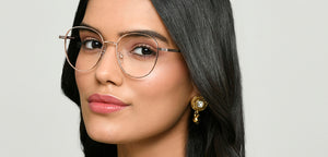Rose Gold Round Full Rim Unisex Eyeglasses by Vincent Chase-222629