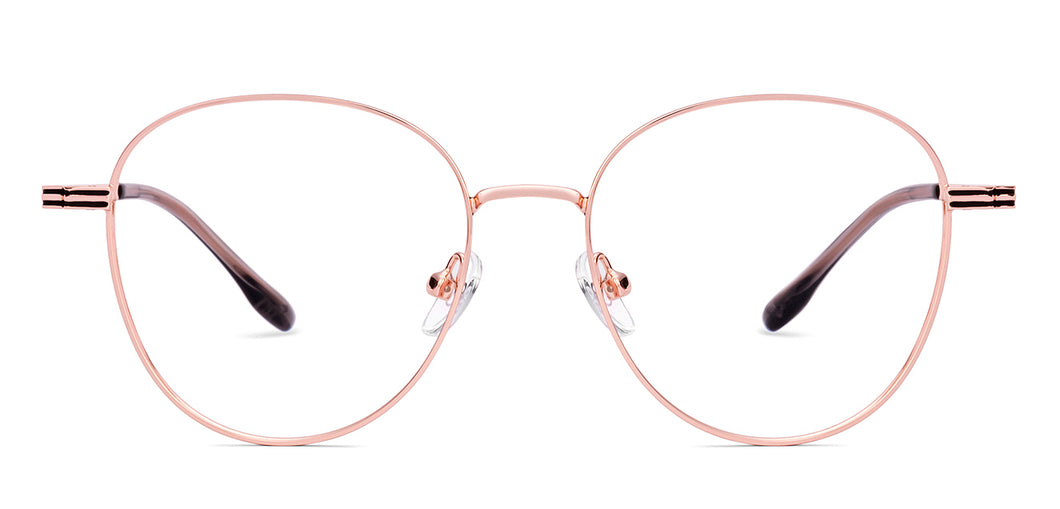 Rose Gold Round Full Rim Unisex Eyeglasses by Vincent Chase-222629