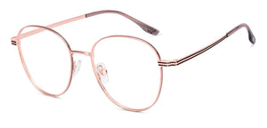 Rose Gold Round Full Rim Unisex Eyeglasses by Vincent Chase-222629