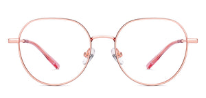 Rose Gold Round Full Rim Unisex Eyeglasses by Vincent Chase-222693