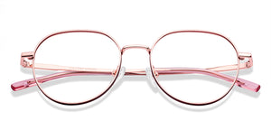 Rose Gold Round Full Rim Unisex Eyeglasses by Vincent Chase-222693