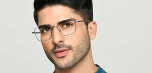 Gunmetal Rectangle Full Rim Unisex Eyeglasses by Vincent Chase-222701