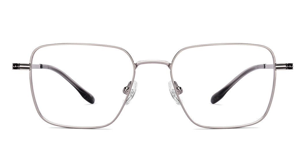 Gunmetal Rectangle Full Rim Unisex Eyeglasses by Vincent Chase-222701