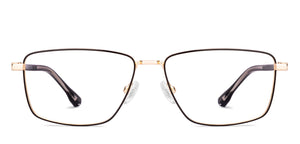 Gold Rectangle Full Rim Unisex Eyeglasses by Vincent Chase-227577