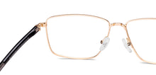 Load image into Gallery viewer, Gold Rectangle Full Rim Unisex Eyeglasses by Vincent Chase-227577