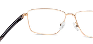 Gold Rectangle Full Rim Unisex Eyeglasses by Vincent Chase-227577