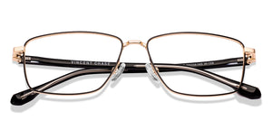 Gold Rectangle Full Rim Unisex Eyeglasses by Vincent Chase-227577
