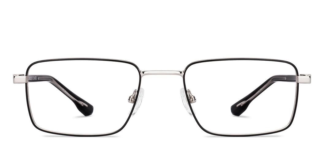 Gunmetal Rectangle Full Rim Unisex Eyeglasses by Vincent Chase-227606
