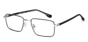 Gunmetal Rectangle Full Rim Unisex Eyeglasses by Vincent Chase-227606