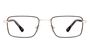 Gold Rectangle Full Rim Unisex Eyeglasses by Vincent Chase-227607
