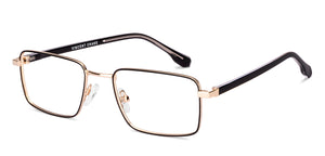 Gold Rectangle Full Rim Unisex Eyeglasses by Vincent Chase-227607