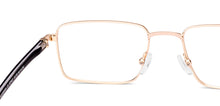 Load image into Gallery viewer, Gold Rectangle Full Rim Unisex Eyeglasses by Vincent Chase-227607