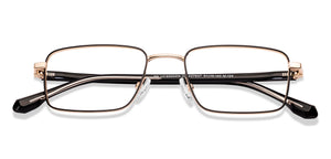 Gold Rectangle Full Rim Unisex Eyeglasses by Vincent Chase-227607