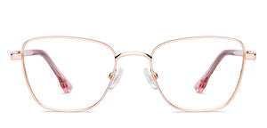 Gold Rectangle Full Rim Unisex Eyeglasses by Vincent Chase-227609