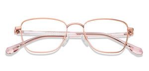 Gold Rectangle Full Rim Unisex Eyeglasses by Vincent Chase-227609