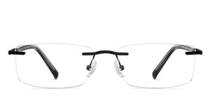 Black Rectangle Rimless Unisex Eyeglasses by Vincent Chase-231506
