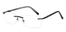 Load image into Gallery viewer, Black Rectangle Rimless Unisex Eyeglasses by Vincent Chase-231506