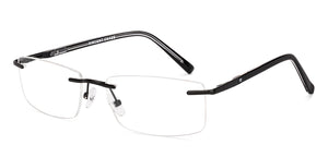 Black Rectangle Rimless Unisex Eyeglasses by Vincent Chase-231506