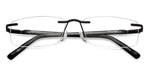 Black Rectangle Rimless Unisex Eyeglasses by Vincent Chase-231506