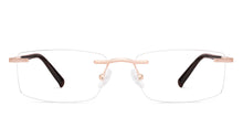 Load image into Gallery viewer, Gold Rectangle Rimless Unisex Eyeglasses by Vincent Chase-231505