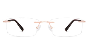 Gold Rectangle Rimless Unisex Eyeglasses by Vincent Chase-231505