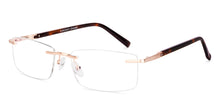Load image into Gallery viewer, Gold Rectangle Rimless Unisex Eyeglasses by Vincent Chase-231505