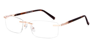 Gold Rectangle Rimless Unisex Eyeglasses by Vincent Chase-231505
