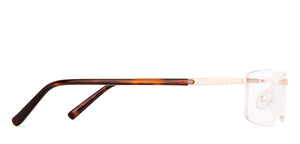 Gold Rectangle Rimless Unisex Eyeglasses by Vincent Chase-231505