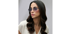 Silver Square Rimless Unisex Sunglasses by Vincent Chase-225927