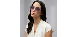 Silver Square Rimless Unisex Sunglasses by Vincent Chase-225927
