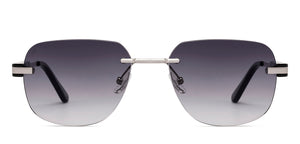 Silver Square Rimless Unisex Sunglasses by Vincent Chase-225927
