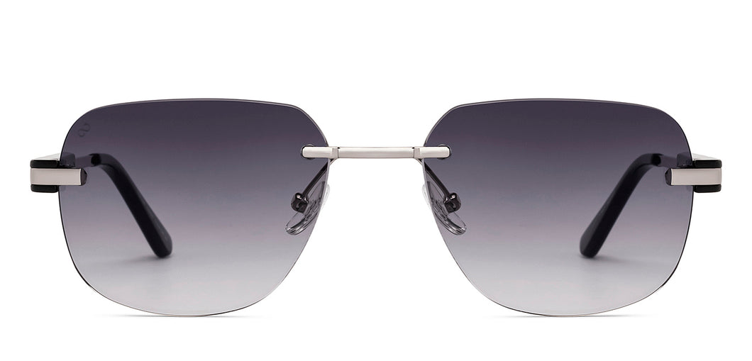 Silver Square Rimless Unisex Sunglasses by Vincent Chase-225927