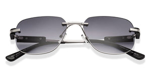 Silver Square Rimless Unisex Sunglasses by Vincent Chase-225927