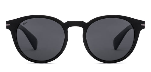 BLACK Round Full Rim Unisex Sunglasses by Vincent Chase Polarized-228744