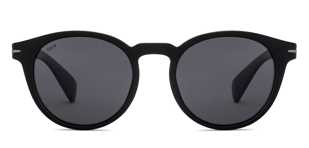 BLACK Round Full Rim Unisex Sunglasses by Vincent Chase Polarized-228744