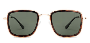 Gold Rectangle/ Square Full Rim Unisex Sunglasses by Vincent Chase Polarized-229556