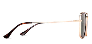 Gold Rectangle/ Square Full Rim Unisex Sunglasses by Vincent Chase Polarized-229556