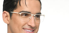 Load image into Gallery viewer, White Rectangle Half Rim Unisex Eyeglasses by Vincent Chase Online-215365