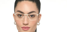 Load image into Gallery viewer, White Rectangle Half Rim Unisex Eyeglasses by Vincent Chase Online-215365