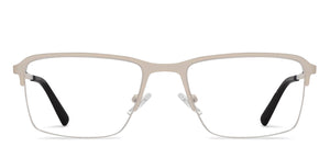 White Rectangle Half Rim Unisex Eyeglasses by Vincent Chase Online-215365