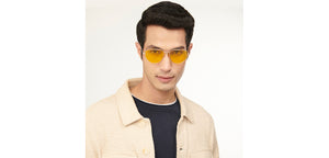 Gold Aviator Full Rim Unisex Sunglasses by Vincent Chase Online-206768