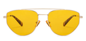 Gold Aviator Full Rim Unisex Sunglasses by Vincent Chase Online-206768