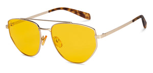 Gold Aviator Full Rim Unisex Sunglasses by Vincent Chase Online-206768