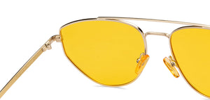 Gold Aviator Full Rim Unisex Sunglasses by Vincent Chase Online-206768