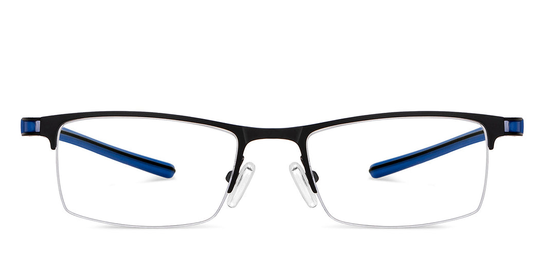 Black Rectangle Half Rim Unisex Eyeglasses by Lenskart Air-149694